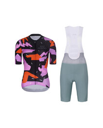 RIVANELLE Cyklistický krátky dres a krátke nohavice - BIKE´S GOOD - zelená/viacfarebná/čierna